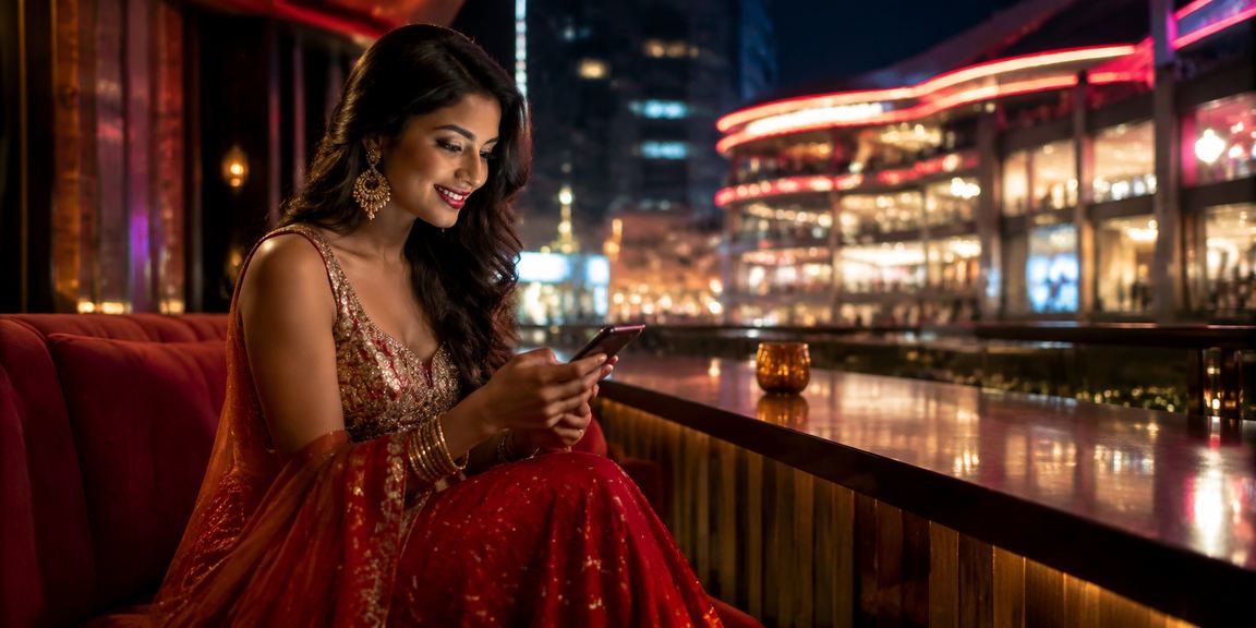 Mobile casino gaming session in Delhi with traditional Bollywood colors