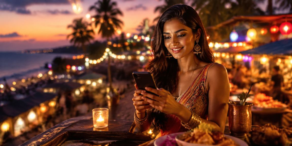 Andar Bahar game in mobile app on Goa beach